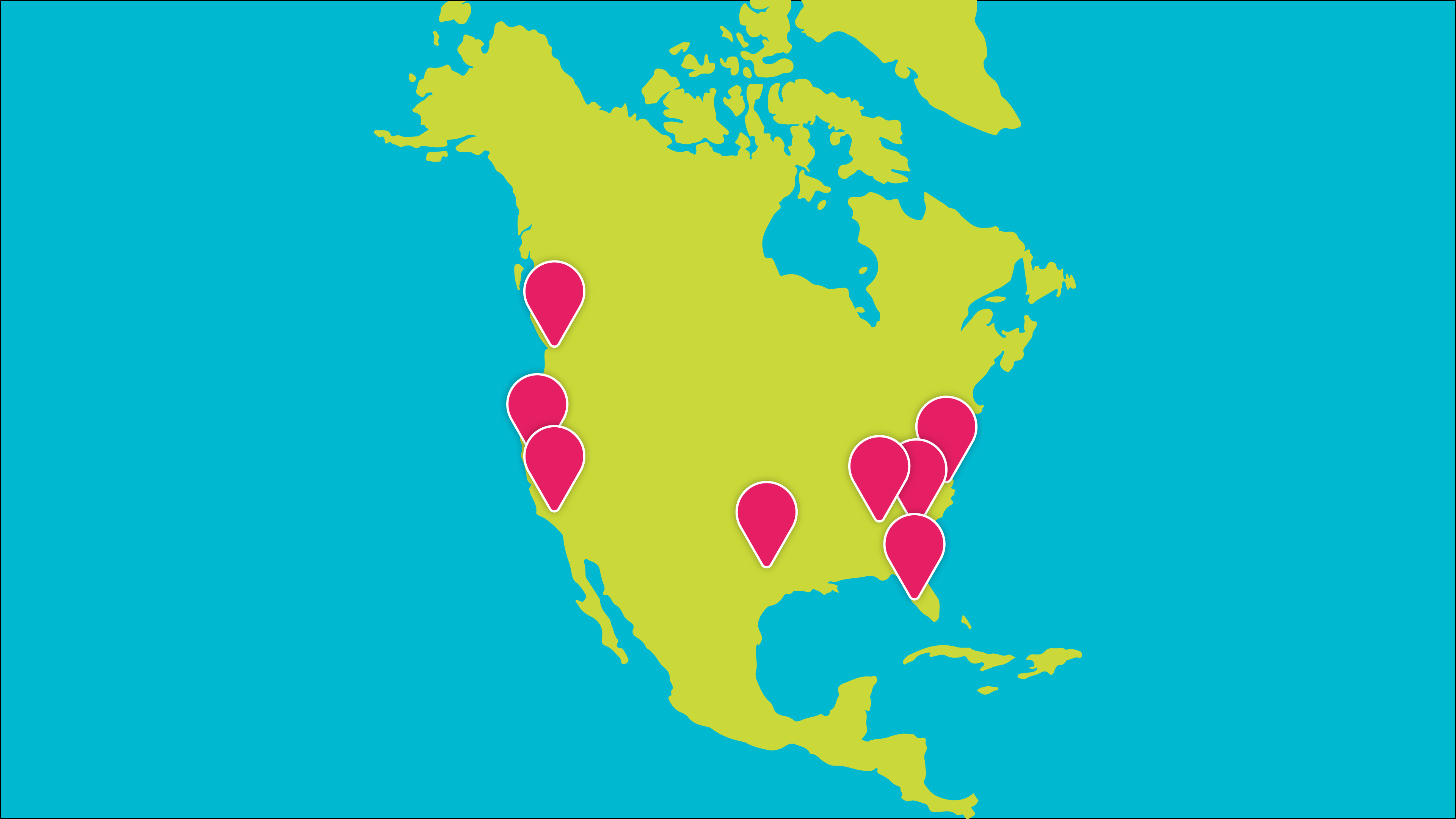 Lotus Apps map of clients in US and Canada